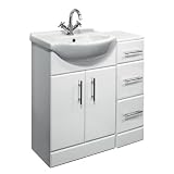 550 White Gloss Bathroom Vanity and Drawer Unit