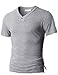 H2H Men's Vintage Eyelet T-Shirts with V-Neck Short Sleeve