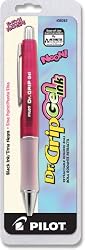 Pilot Dr. Grip Gel Ink Retractable Rolling Ball Pen, Fine Point, Fuchsia Barrel, Black Ink (36262)