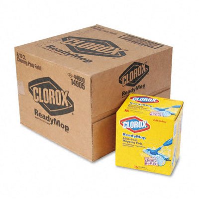 Clorox Readymop Absorbent Cleaning Pads, 16 Pads per Pack, 8 Packs/carton