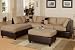 Bobkona 3-Piece Hungtinton Sectional Sofa Set with Ottoman Reversible in Hazelnut Color