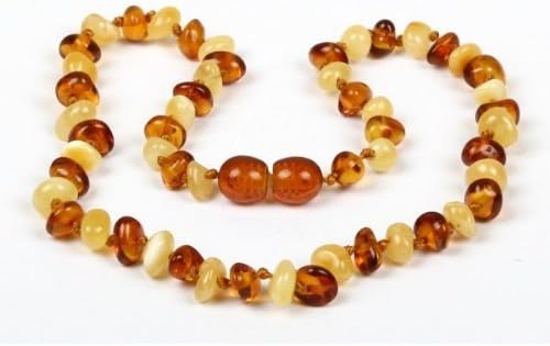 *SAFETY CLASP & SAFETY KNOTTED* Bouncy Baby Boutique(TM) - Certified Authentic Baltic Amber Teething Necklace - N63 Honey & Butterscotch