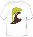 T-shirt with rainforest, chameleon, branch, camouflage, lizard