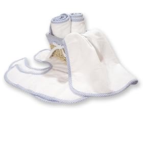 Trend Lab 7 Piece Basket Set, 2 Bibs and 3 Burp Cloths in Terry Velour