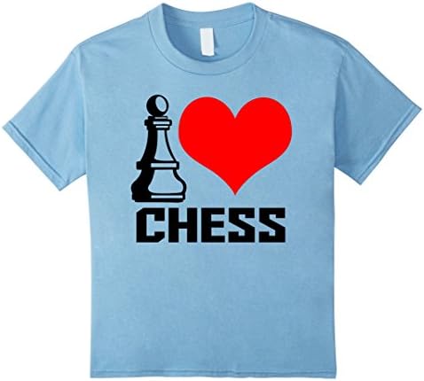 Kids PREMIUM QUALITY I Love Chess Shirt for Chess Lovers 6 Baby Blue