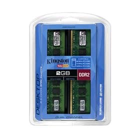 Kingston ValueRAM 2 GB 667 MHz DDR2 Non-ECC CL5 DIMM (Kit of 2) -Retail