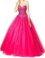 Tulle  Lace-Up Beaded  Ball Gown Prom Dress/Quinceanera Dress 