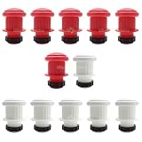 Large Bumper Pool Posts: 6 Red and 6 White w/Rubber Rings