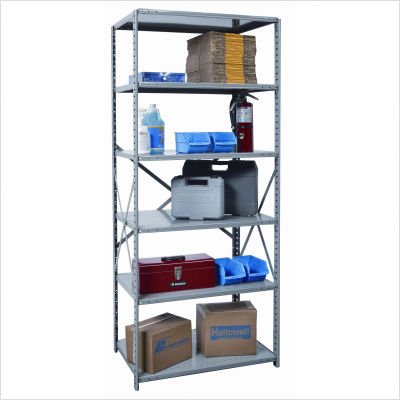 Hi-Tech Shelving Heavy-Duty Open Type Starter and Optional Add-on Unit with 6 Shelves Size: 87