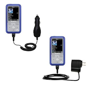Car and Wall Charger Essential Kit for the Sony NWZ-610F - uses Gomadic TipExchange Technology