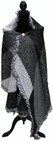 Shawl for Women's Pashmina Shawl with Wrap Stole and Winter Warm Large Scarf (Gray)