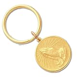 Gold-plated Praying Hands with Serenity Prayer Key Ring