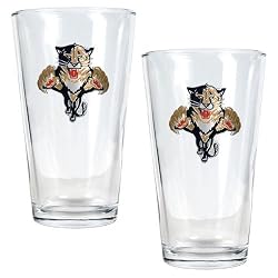 Florida Panthers NHL 2pc Pint Ale Glass Set - Primary Logo by Great American Products