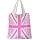 Cotton Fashion Shopper Bag Flag Design Pink & White