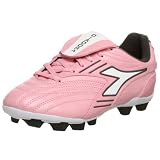 Diadora Little Kid/Big Kid Monza MD Soccer Cleat,Charcoal Grey/Pink,2.5 M Little Kid