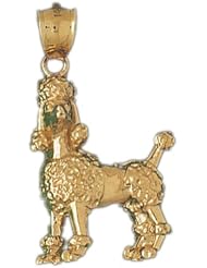 Dazzlers Solid 14k Gold Poodle Dog Charm Pendant Available in three colors from jewelsberry (weights: 5.9 grams only)