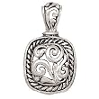 925 Silver Rectangle Filigree Pendant