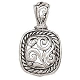 925 Silver Rectangle Filigree Pendant
