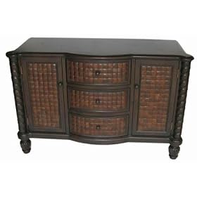 Traditional Style Antiqued Furniture - Brown Console Chest Cabinet 10049 by HF Gallery