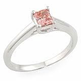 2/5ct Pink Emerald-cut 14K White Gold DiamondRing
