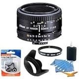 Nikon 50mm f/1.8D AF Nikkor Lens for Nikon Digital SLR Cameras (2137) with  ....