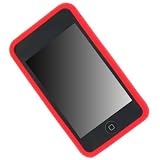 (Red Wrap) Premium Skin for Apple iPod Touch 2nd Generation Skin Silicone Case for iTouch 2nd Gen / 3rd Gen 8GB, 16GB, 32GB, 64GB, Screen Protector