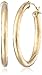 Amazon Collection 14k Yellow Gold Diamond-Cut Hoop Earrings, 1.1
