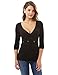 PattyBoutik Women's V Neck Empire Waist Long Sleeve Blouse