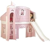 Bolton Furniture Cottage Low Loft White-Bot. Curtain/Top Tent/Tower/Slide,  ....