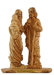 Holy Family olive wood Statue - Museum quality ( 12 inches high )