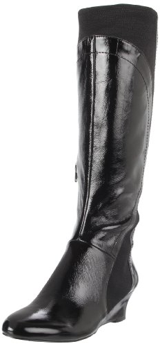 Nine West Women's Bisque Knee-High Boot,Black Leather,8.5 M US