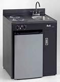 CK30B-1 Compact Kitchen with Refrigerator in Black