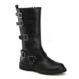 Funtasma Moto-200 5 Buckle Strap Calf BT W/ Side Harness Ring Ornament & Zip