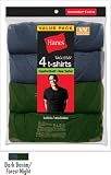 Mens Hanes Comfortsoft Dyed Crew 4 Pack - 2165BK, M, Dark Denim and Forest Night