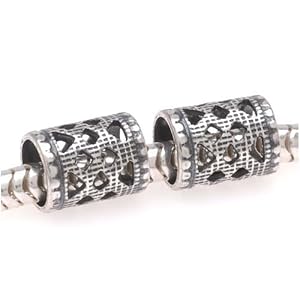 Antiqued Silver Plated Ornate Spacer 8mm Filigree Tube Beads Fits Pandora (2)