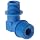 Tefen Nylon 6/6 Pipe Fitting, 90 Degree Elbow, Blue, BSPT Male