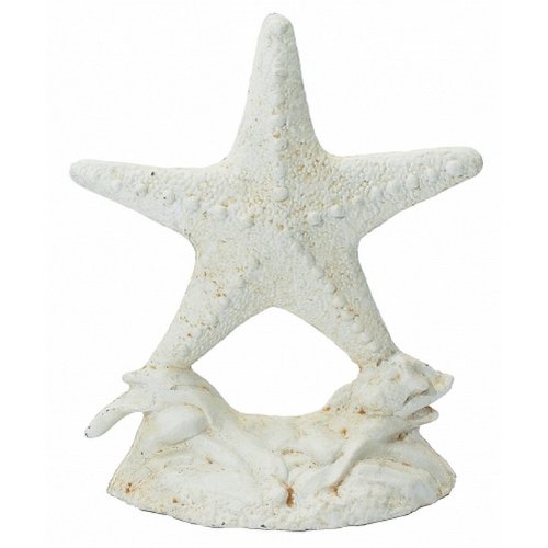 Whitewash Cast Iron Starfish Door Stop 11" - Starfish Decoration - Door Stopper - Nautical Door Stop - Decorative Starfish - Beach Living