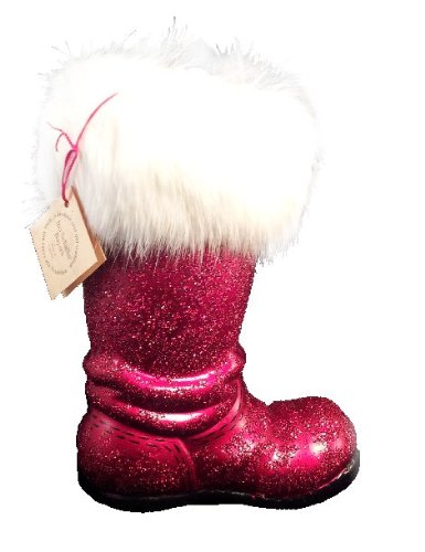 Ino Schaller Paper Mache Red Beaded Santa Boot Christmas Candy Container Ino Schaller Paper Mache Red Beaded Santa Boot Christmas Candy Container