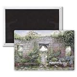 Windows, Les Aix, 1995 (tempera) by Ariel.. - 3x2 inch Fridge Magnet - large magnetic button - Magnet