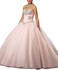 Sweetheart Crystal Crystals   Ball Gown Quinceanera Dress 