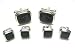 Square Black & Silver Tuxedo Cufflinks & Studs