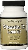 Healthy Origins Vitamin D3 1, 200 Lulanolin Gels, 180 Count