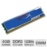 Kingston Technology HyperX Blu 4GB 1333MHz DDR3 Non-ECC CL9 DIMM KHX1333C9D3B1/4G