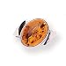 Sterling Silver And Amber Modern Oval Ring
