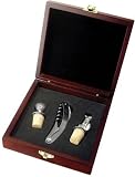 3 pc Wine Tools In Wooden Box w/cork stoppers