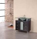 Hungtinton (36) Modern Bathroom Vanity w/ Glass top