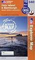Holy Island and Bamburgh (OS Explorer Map Active)