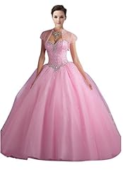 Sweetheart Corset   Waistline Crystal Lace-Up Beaded Tulle  Floor Length  Ball Gown Quinceanera Dress 
