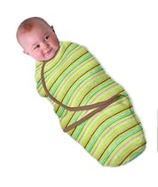 SwaddleMe SWADDLEME-BP2SG_K Ganzk&ouml;rper-Pucksack, Baumwolle / gr&uuml;n-gestreift