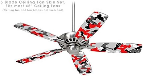 Sexy Girl Silhouette Camo Red - Ceiling Fan Vinyl Decal Skin Kit fits most 42 inch fans (FAN and BLADES SOLD SEPARATELY)